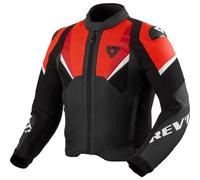 Revit Automate Blouson en cuir de moto perforé, noir-rouge, taille 46 pour homme