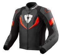 Revit Quantum 3, veste en cuir 46 Noir/Rouge Néon Noir/Rouge Néon