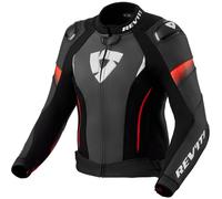 REV'IT! Veste en cuir de moto Xena 4 Pro – Noir-Rouge Taille 38 pour dames