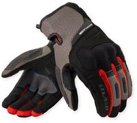 Revit Cavern Gants de moto, Noir/Gris/Rouge, Taille 2XL