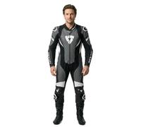 REV'IT! Combinaison en cuir de moto Control 1 pièce – Noir/Blanc Taille 54 Homme
