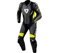 REV'IT! Combinaison de moto en cuir 1 pièce Control – Noir/Jaune Taille 50 Homme