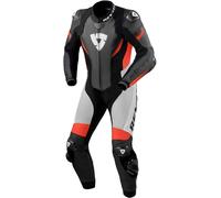 REV'IT! Combinaison moto Control – cuir une pièce, noir/blanc/rouge – Taille 50 (Homme)