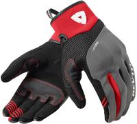 REV'IT! Gants de moto Endo – noir/gris/rouge – Taille S pour homme
