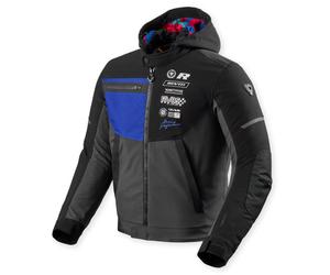 Revit Haste H2O Veste textile de moto imperméable, noir/bleu, Taille M