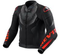REV'IT! – Veste de moto Hyperspeed 3 Air – cuir/textile perforée – Noir/Rouge Néon 52 Homme