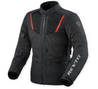 Revit Levante 2 H2O Veste textile de moto, Gris foncé/Noir/Rouge, Taille XL