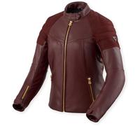 Revit London Blouson en cuir de moto pour femmes, Rouge bordeaux, Taille 44