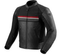 Revit Mile 2 Blouson de moto en cuir, noir-rouge, taille 46 pour homme