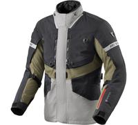 Revit Neptune 3 GTX Veste textile de moto imperméable, Noir/Gris/Vert, Taille S