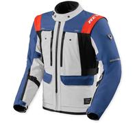 REV'IT! Veste moto Offtrack 3 H2O – textile imperméable – Bleu/Argent M Homme