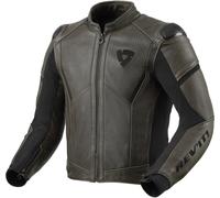Revit Parallax Blouson en cuir de moto, Vert foncé/noir, Taille 52