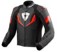 Revit Quantum 3 Blouson en cuir de moto perforé, noir-rouge, taille 52 pour homme