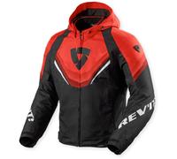 Revit Quantum 3 H2O Veste textile de moto imperméable, Noir/Rouge néon, Taille M