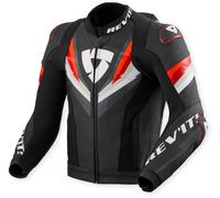 REV'IT! Blouson en cuir de moto Quantum 3 Pro perforé noir-rouge Taille 54 Homme