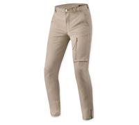 REV'IT! Revit Chino Terry Zip Skinny Pantalon textile moto, sable, 33/34