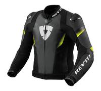 REV'IT! Blouson moto Control – cuir perforé – noir/jaune – Taille 48 Homme