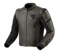 REV'IT! Blouson moto en cuir Parallax Noir/Vert Taille 54 Homme