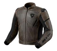 REV'IT! Blouson moto Parallax en cuir noir-brun Taille 46 Homme