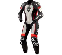 REV'IT! Combinaison moto Xena 4 en cuir perforée une-pièce Femme Taille 40 Blanc/Rouge Néon/Noir