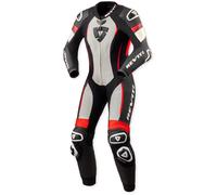 Revit Xena 4 Costume en cuir de moto une pièce pour dames, Blanc/Rouge, Taille 42