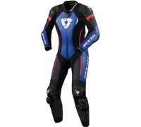 Revit Xena 4 Costume en cuir de moto une pièce pour dames, noir/bleu, Taille 36