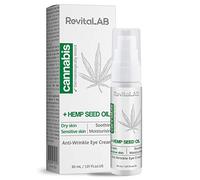 RevitaLAB Crème anti-rides pour les yeux, enrichie en cannabis, testée sous contrôle dermatologique, pour des contours plus lisses et pour peaux sensibles, 30 ml