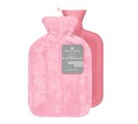 Revitale Bouillotte de Luxe Confortable - 2 Litres, Housse Douce, Caoutchouc Naturel à Côtes Simples, Durable et Résistante aux Fuites, Conforme à la Norme BS1970:2012 (Rose Bébé)