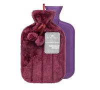 Revitale Bouillotte de Luxe Confortable - 2 Litres, Housse Douce, Caoutchouc Naturel à Côtes Simples, Durable et Résistante aux Fuites, Conforme à la Norme BS1970:2012 (Prune)