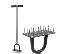 Revitalisez votre pelouse avec un outil d'aération à 20 pointes, un poteau en acier de 40,5 pouces pour un soin profond des racines, une conception à marchepied qui transforme le sol compacté en une s