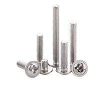 Revive Furniture Tête de treillis ronde Phillips PWM en acier inoxydable A2-70, avec collier de rondelle, boulon à vis M2 M2.5 M3 M 4M5 DIN967 10 pièces/lot(4mm x10pcs,M3)