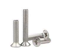 Revive Furniture Vis plates Phillips croisées M1.6 M2 M2.5 M3 M4 M5 M6 Mini Micro petite vis en acier inoxydable 304 à tête fraisée, tache mécanique(6mm,M3 x 50pcs)