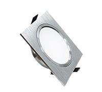 Revive meubles LED Downlights 5W 10W Dimmable 230V brosse carrée argent LED plafonnier 15W vers le bas lumière(Warm White,15w dimmable)