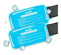 REVIX Ice Packs for Injuries Reusable, 2 Packs Hot & Cold Gel Ice Packs with PVC Cooling Design & Adjustable Strap, Flexible Therapy on Joints, Muscles, Shoulder, Back and Knee (10" x 5" Blue)