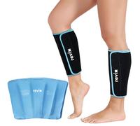 REVIX Lot de 2 packs de glace en gel pour mollets et tibias pour blessures, enveloppements froids réutilisables pour la jambe, manches de compression froide pour gonflements, ecchymoses et entorses