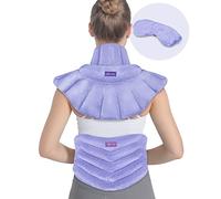 REVIX Lot de 3 coussinets chauffants pour le dos, le cou, les épaules, le micro-ondes avec chaleur humide, masque chauffant pour les yeux, compresse chaude, cou et épaules et dos