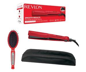 Revlon Coiffure StraightenersSmooth Results Ultra Straight & Smooth Styler Set RVST2176GPE 1x lisseur + 1x brosse démêlante + 1x pochette de rangement 1 Stk.