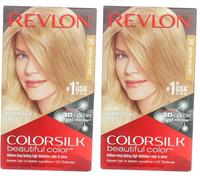 Revlon Colorsilk Beautiful Color Coloration Permanente des Cheveux avec Technologie au Gel 3D et Kératine, Teinture avec Couvrance à 100% des Cheveux Blancs, 70 Blond Cendré Moyen (Lot de 2)