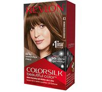 Revlon ColorSilk Coloration Permanent Cheveux Fai-da-te à Maison, Sans amabac et Enrichie avec Tcheratina, 43 - Châtain doré Moyen