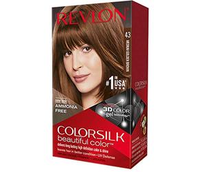 Revlon ColorSilk Coloration Permanent Cheveux Fai-da-te à Maison, Sans amabac et Enrichie avec Tcheratina, 43 - Châtain doré Moyen