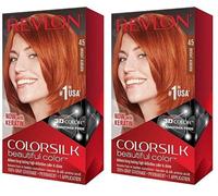 REVLON - Colorsilk N°45 - Coloration des Cheveux - Bright Auburn - Permanent et Sans Amoniaque- Naturel -Protection UV - 59,1 ml (Lot de 2)