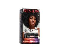 Revlon ColorStay Coloration Permanente 1 Noir | Couvre 100% des Cheveux Blancs, Jusqu'à 8 Semaines de Couleur, à l'Huile de Macadamia et au Beurre de Murumuru