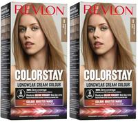 Revlon ColorStay - Coloration Permanente - Coloration Cheveux Longue Tenue - Couvre 100% des cheveux blancs - Jusqu’à 8 semaines - Huile de Macadamia et de Beurre de Murumuru - N8 Blond (Lot de 2)