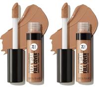 Revlon ColorStay Flex Wear Full Cover, Anticernes haute couvrance, infusé d'acide hyaluronique et de vitamine E, texture flexible et longue tenue, 060 Deep, 10ml. (Lot de 2)