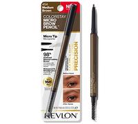 Revlon ColorStay Micro stylo à sourcils avec pinceau à bobine intégré, huile d'argan et de marula imperméable, résistant aux taches, brun moyen 454, 1 pièce