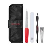 Revlon Kit de manucure avec étui de voyage, kit de manucure pour soins des ongles avec coupe-cuticules à double extrémité, coupe-ongles à lame incurvée, lime émeryl compacte et polissoir à ongles, 1