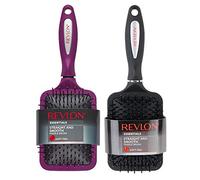 Revlon Lot de brosses à cheveux lisses et douces au toucher - Noir et rouge framboise