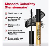 Revlon Mascara Longueur Colorstay Xtensionnaire, Produit 2-En-1 Sérum Et Mascara, Fibres Très Légères Pour Des Cils 2x Plus Longs, Infusé De Provitamine B5, Ne Coule Pas, 201 Blackest Black