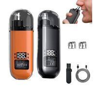 Revlrostre Portable Nose Hair Trimmer, 2025 Upgrade Rechargeable Portable Nose Hair Trimmer, Revlrostre 360° Electric, IPX7 Waterproof, Dual Edge Blade, Mini Travel (black+orange)