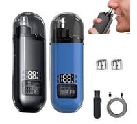 Revlrostre Portable Nose Hair Trimmer, 2025 Upgrade Rechargeable Portable Nose Hair Trimmer, Revlrostre 360° Electric, IPX7 Waterproof, Dual Edge Blade, Mini Travel (black+blue)